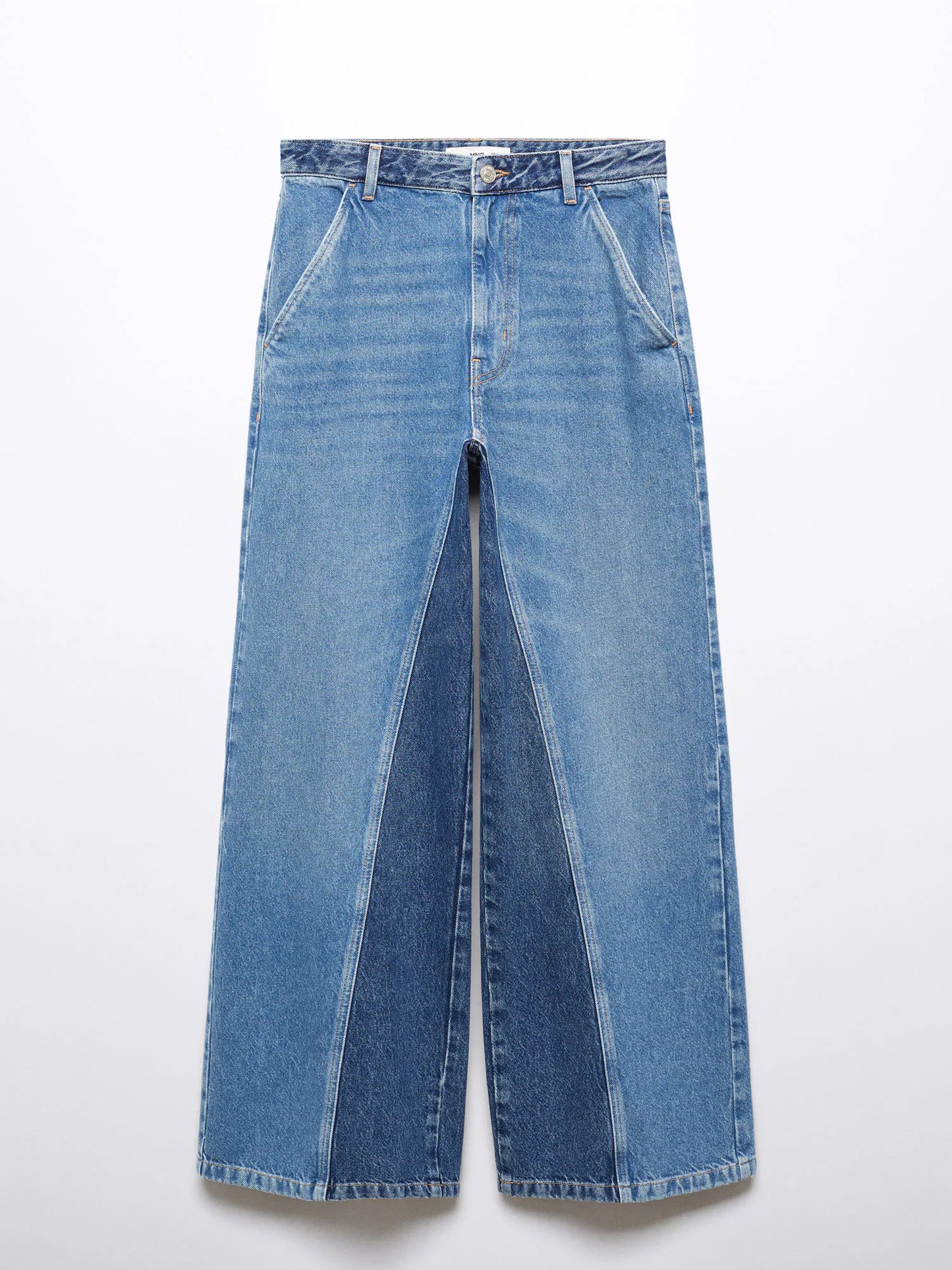 Two-tone wideleg jeans