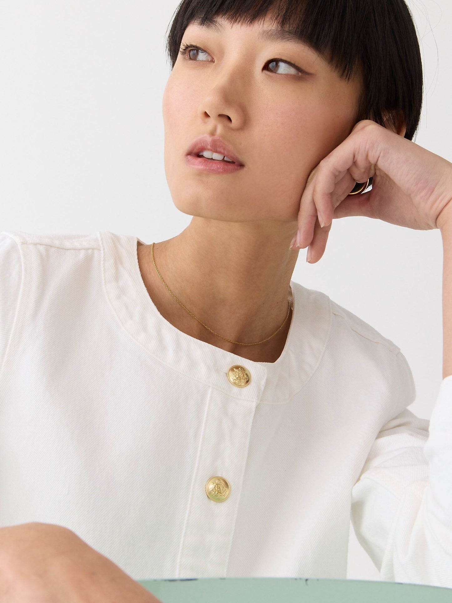 Louisa lady jacket in white denim