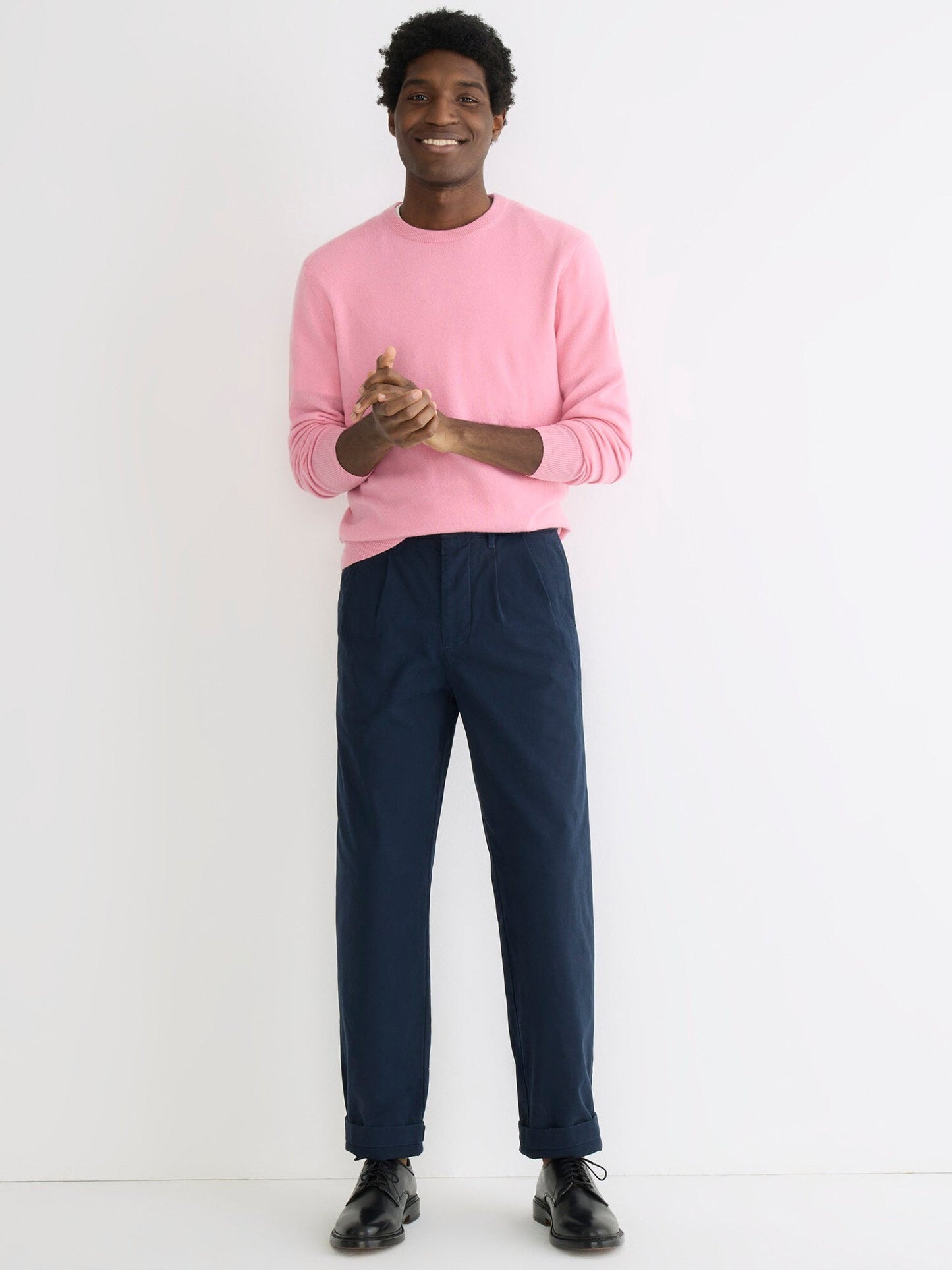 Classic double-pleated chino pant