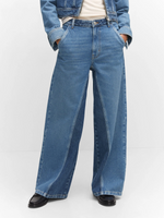 Two-tone wideleg jeans
