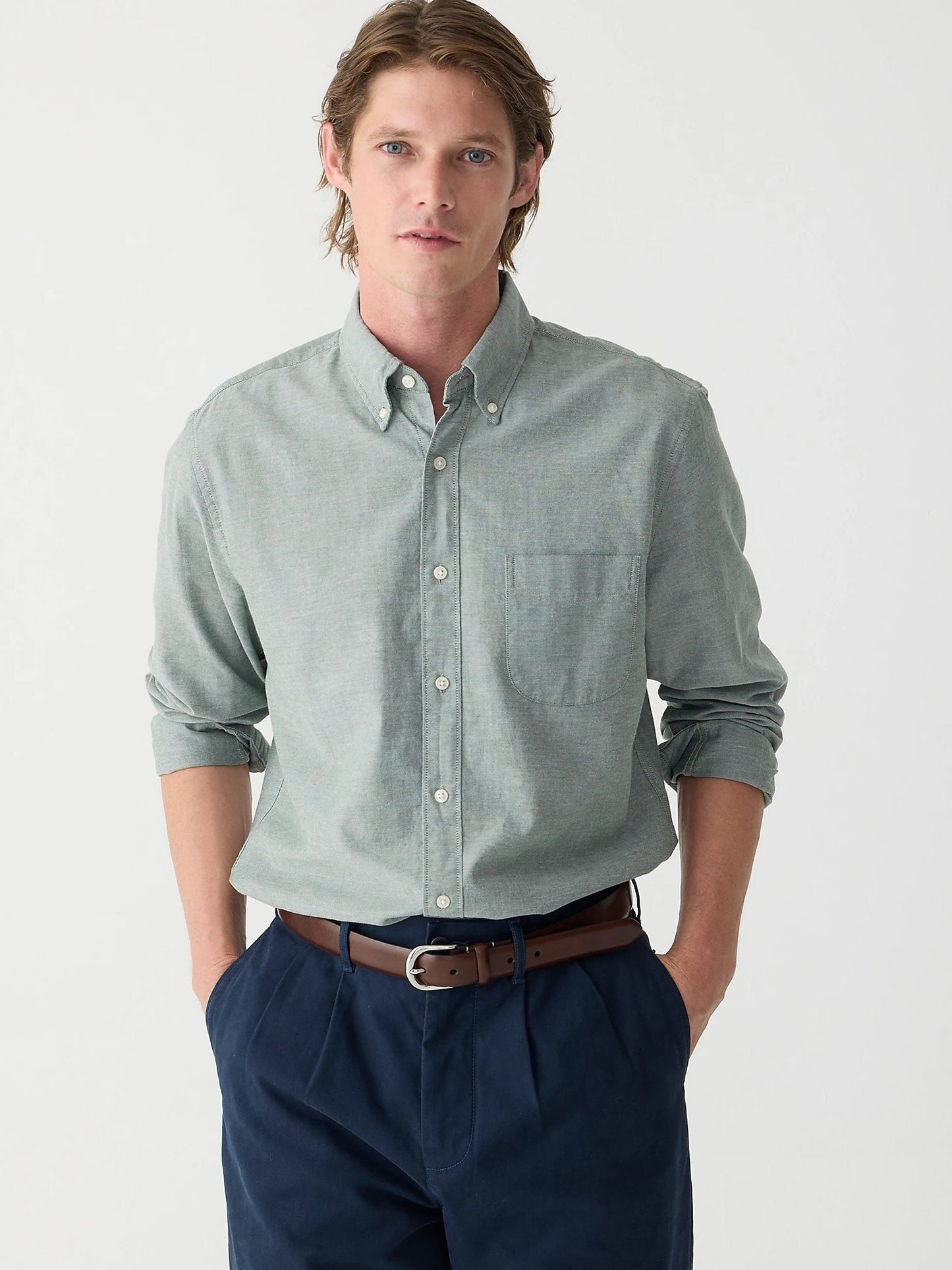 Broken-in organic cotton oxford shirt 6