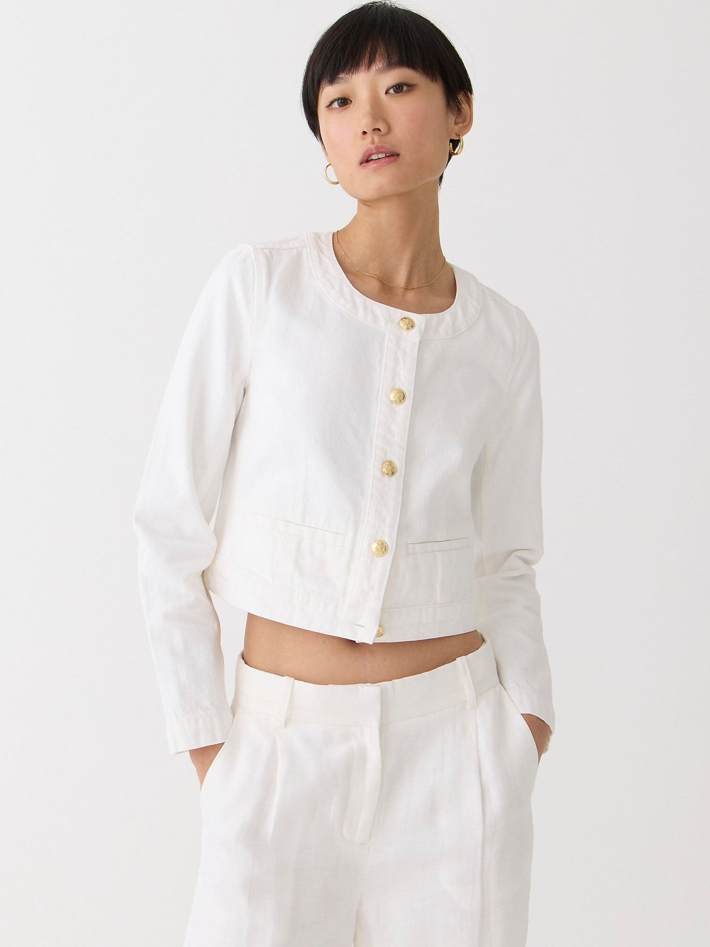 Louisa lady jacket in white denim