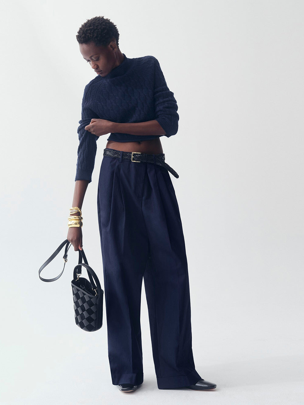 wide-leg essential pant in trench canvas