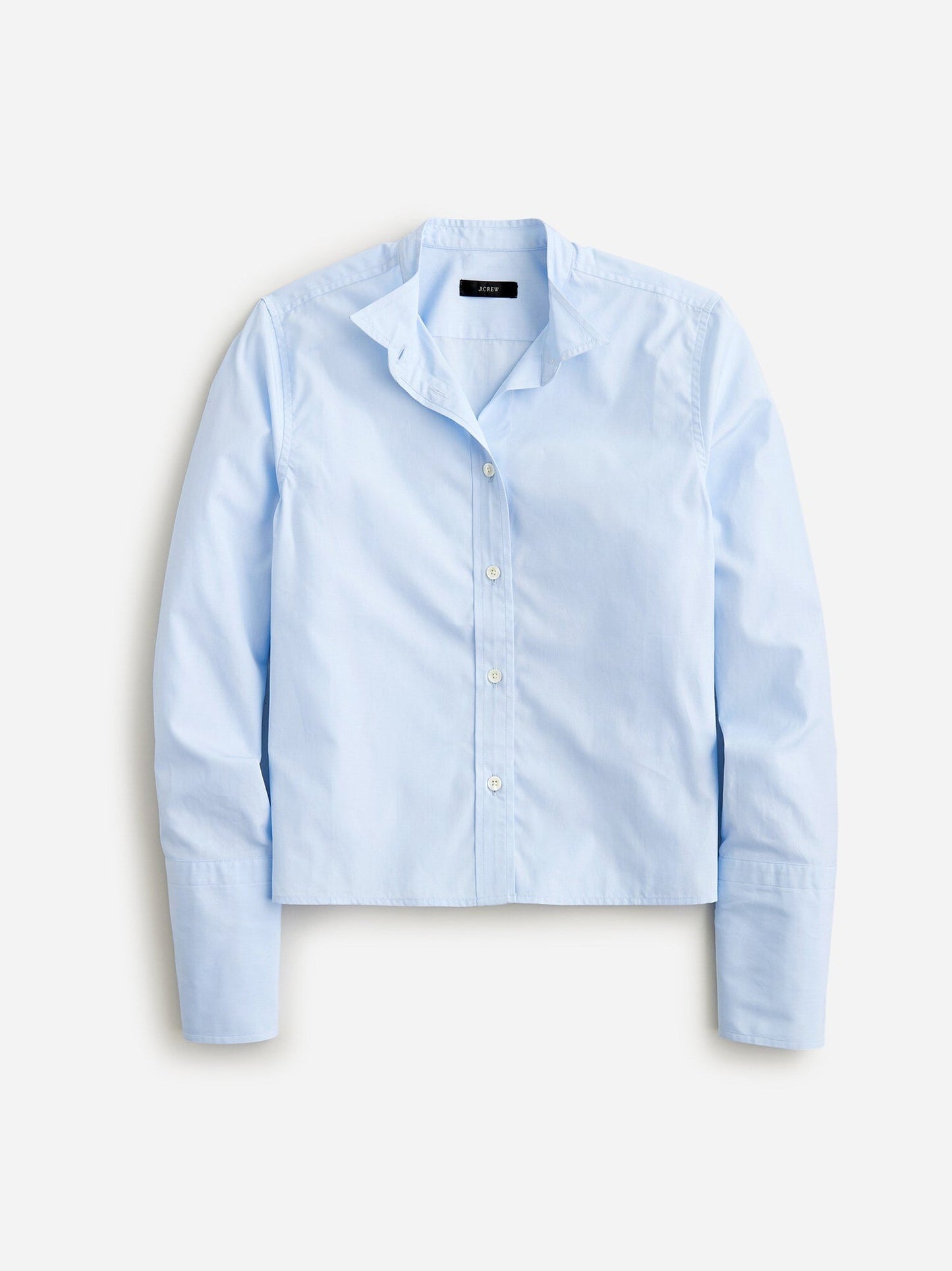 Cropped shirt in end-on-end cotton