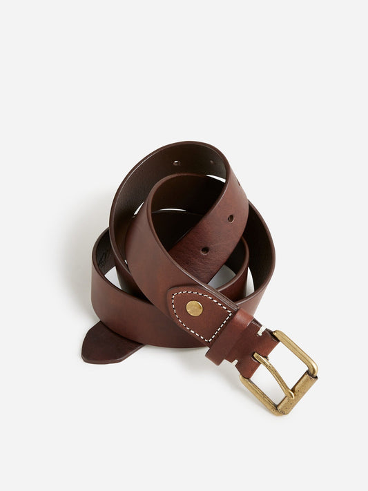 Roller-buckle Italian leather belt