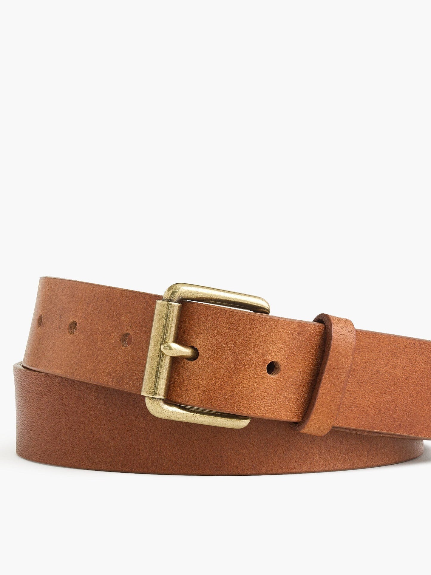 Roller-buckle Italian leather belt