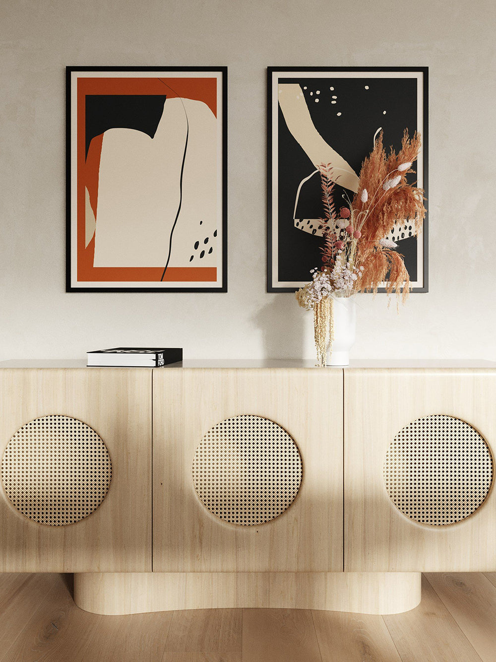 Modern Natural Ash + Rattan Buffet